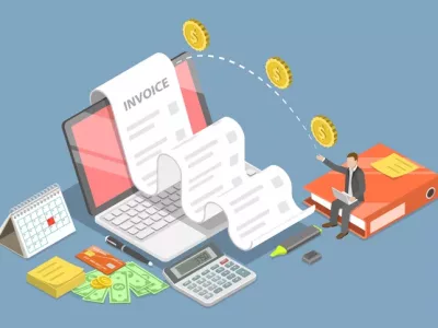 3D Isometric Flat Vector Conceptual Illustration of Online Invoice 3D Isometric Flat Vector Conceptual Illustration of Online Invoice, Digital Payment Check